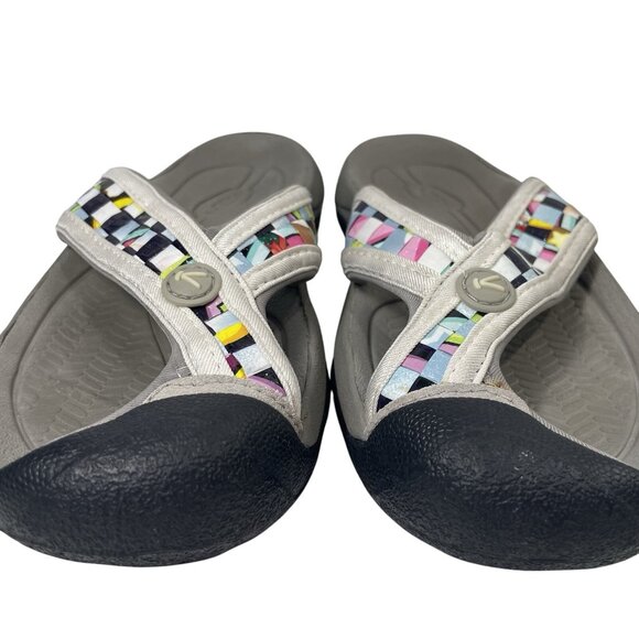 Keen Waimea H2 Sandals Womens 6.5 Gray Blue Slip On Closed Toe Thong Flip Flop - Picture 3 of 9